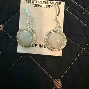 Elegant Silver and White Dangle Earrings
